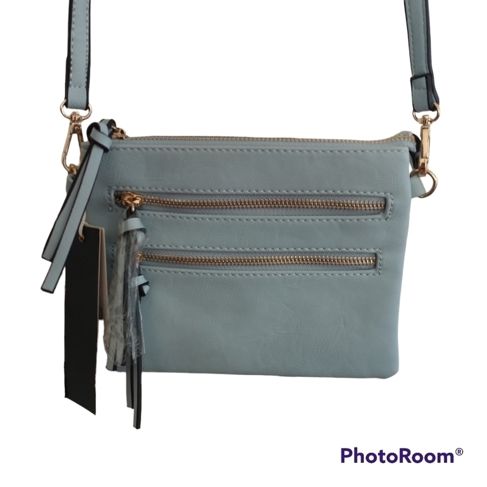 Isabelle Vegan Light Blue Crossbody Bag